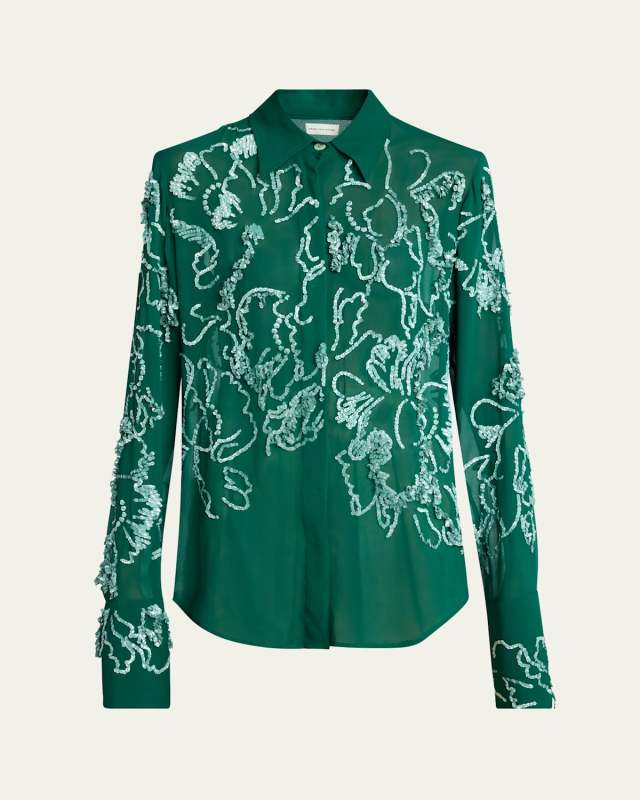 Celina Sequined Button Down Shirt